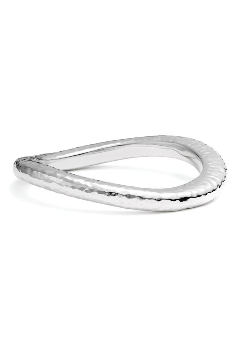 Hammered Skinny Wavy Bangle, Alternate, color, STERLING SILVER