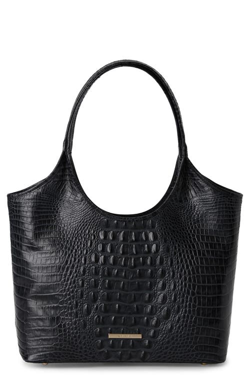Brahmin Melora Croc Embossed Leather Tote in Black Alden Road 