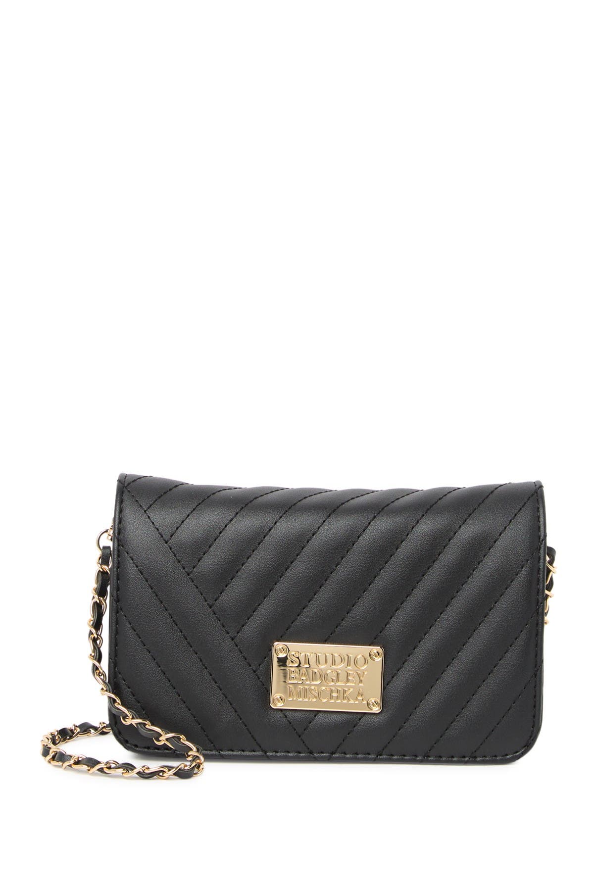 Badgley Mischka Collection Chevron Studio Crossbody Bag (Men ...