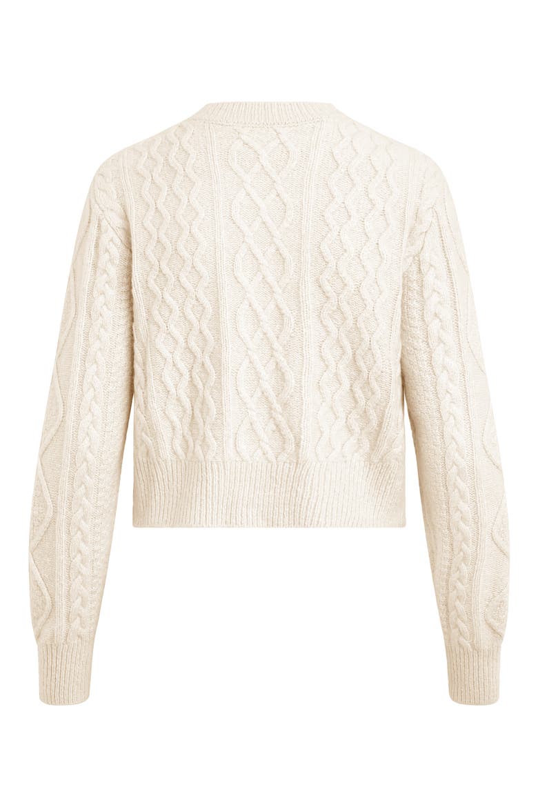 Wool & Cashmere Blend Cable Cardigan, Alternate, color, WHITE FROTH