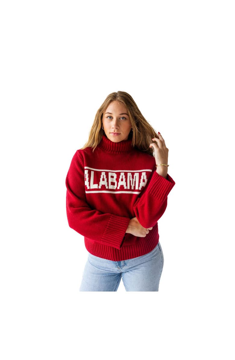 Gameday Social Women's Gameday Social Crimson Alabama Crimson Tide Chenille Turtleneck Sweater, Alternate, color, 