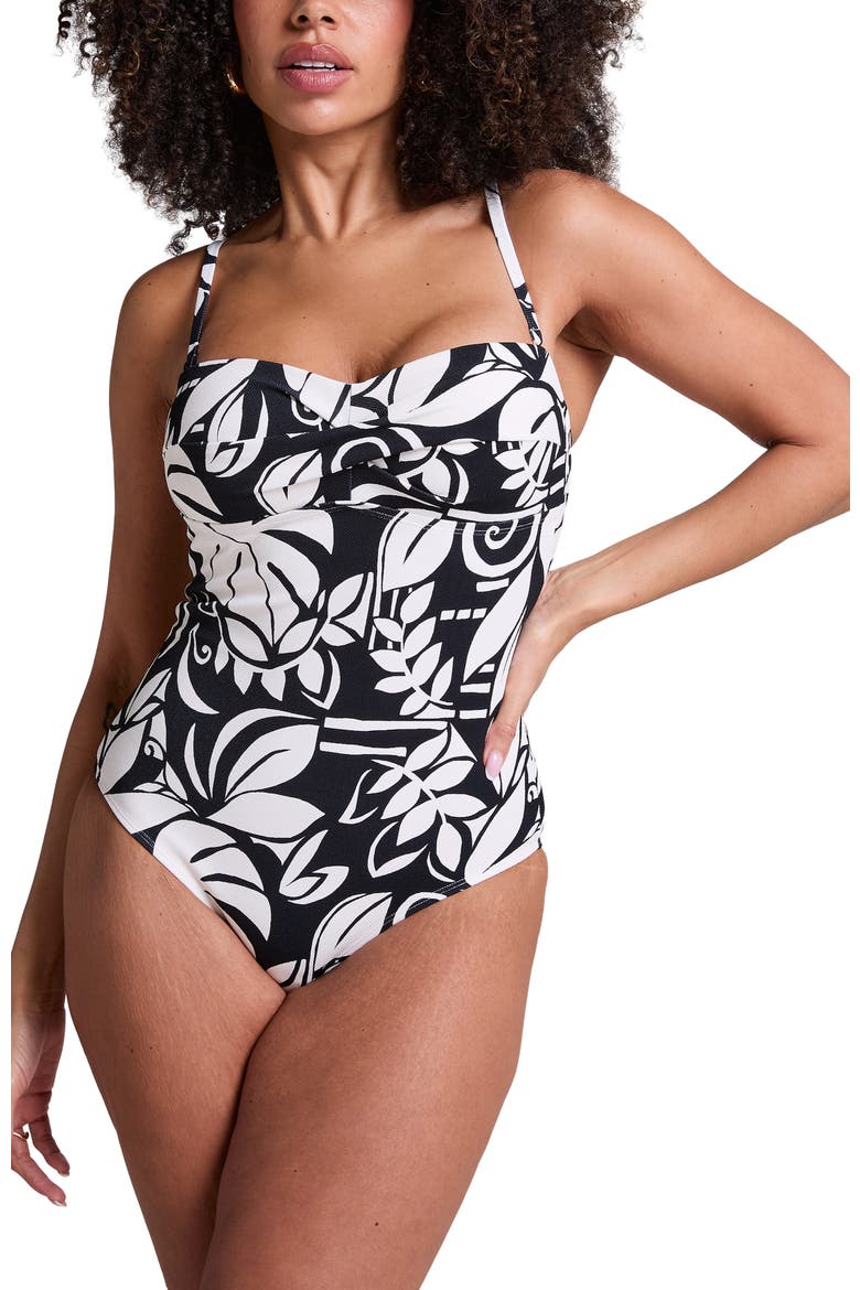 Mauritius Bandeau Bathingsuit, Main, color, Caviar