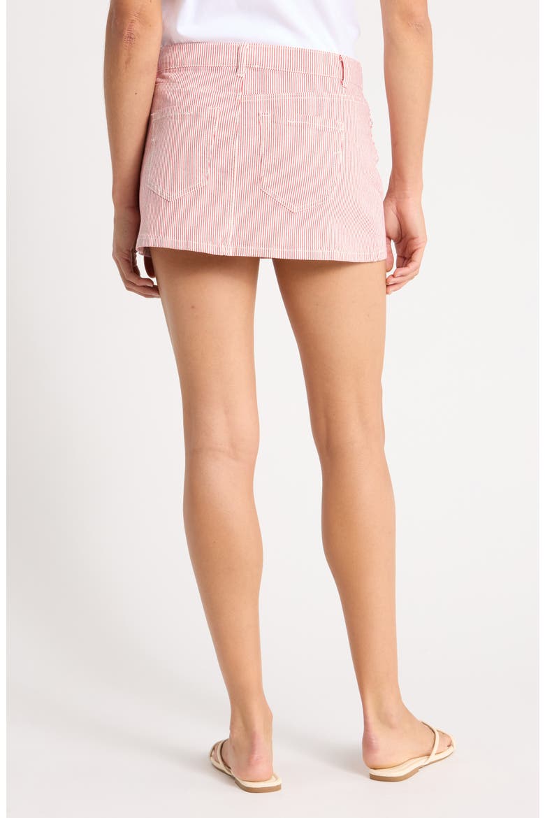 Stripe Denim Miniskirt, Alternate, color, RED/ WHITE STRIPE