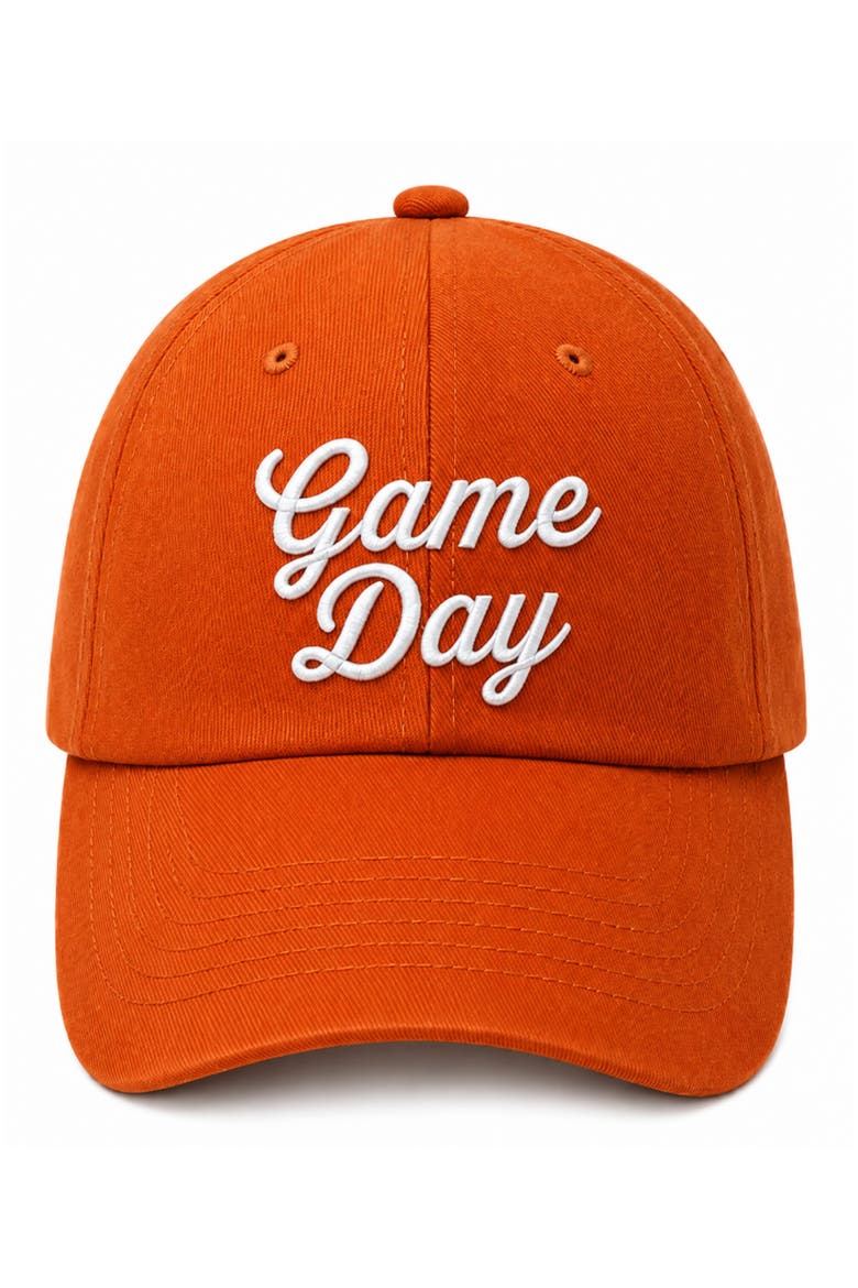 Game Day Bow Baseball Hat, Main, color, Burnt Orange