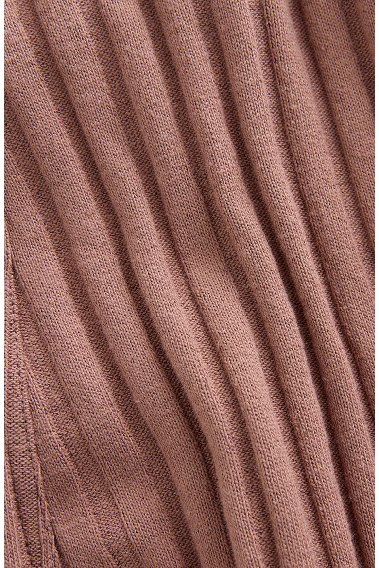 Ribbed Long Sleeve Minidress, Alternate, color, LIGHT BROWN