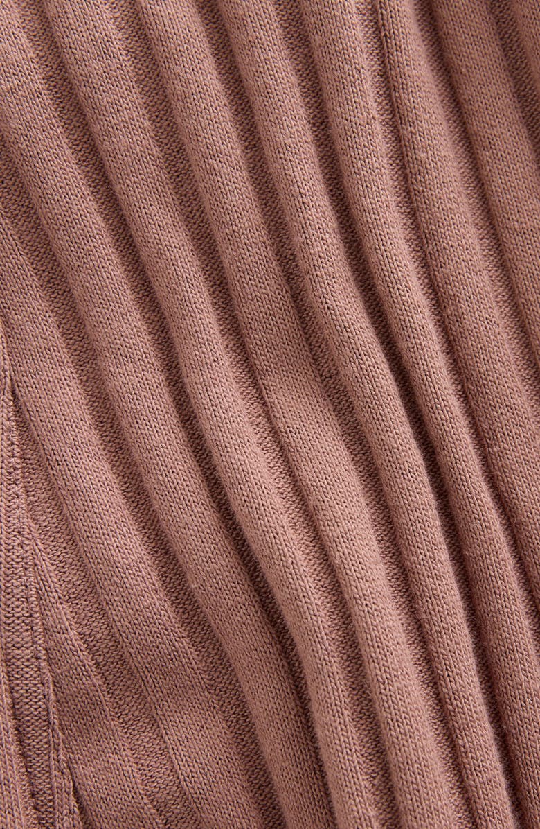 NEXT Ribbed Long Sleeve Minidress, Alternate, color, Light Brown