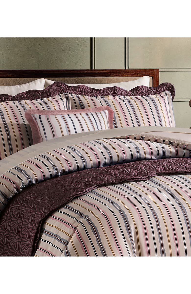 Ted Baker Scallop Stripe Velvet Accent Pillow, Alternate, color,