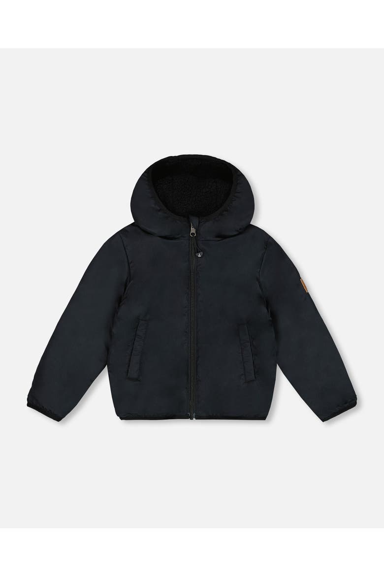 Baby Boy's Reversible Soft Fleece Jacket Black, Alternate, color, Anthracite