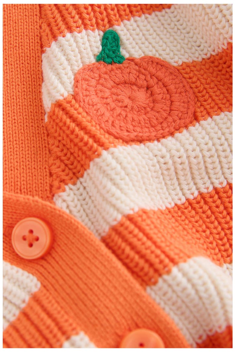 Kids' Pumpkin Club Cotton Knit Cardigan, Alternate, color, ORANGE
