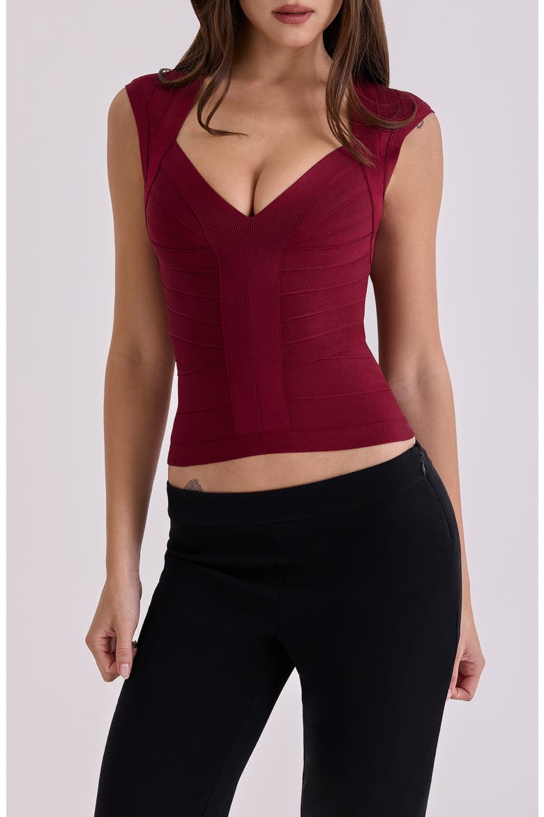 The Icon Bandage Top, Main, color, WINE