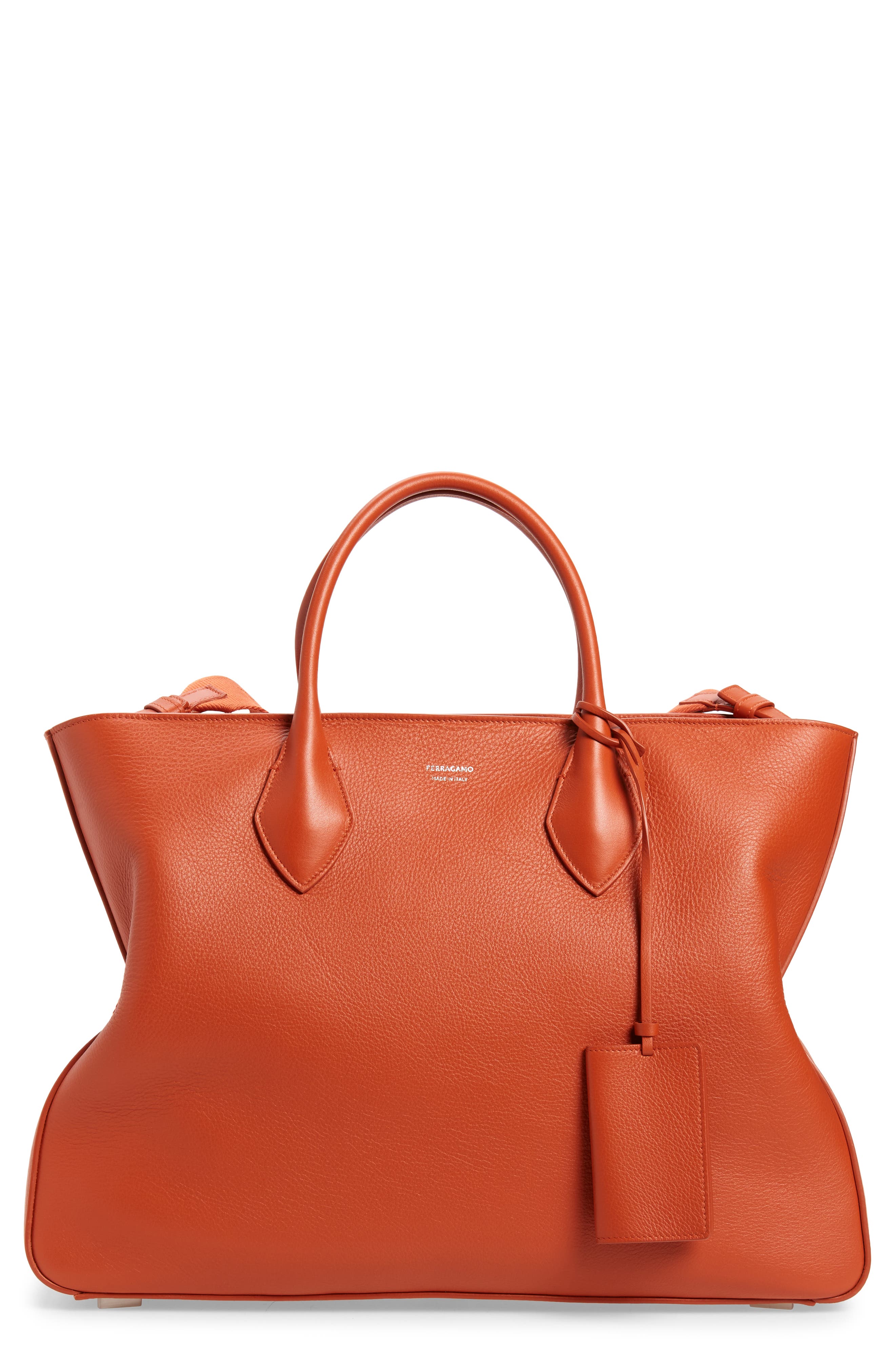 FERRAGAMO Star Leather Tote, Main, color, 
