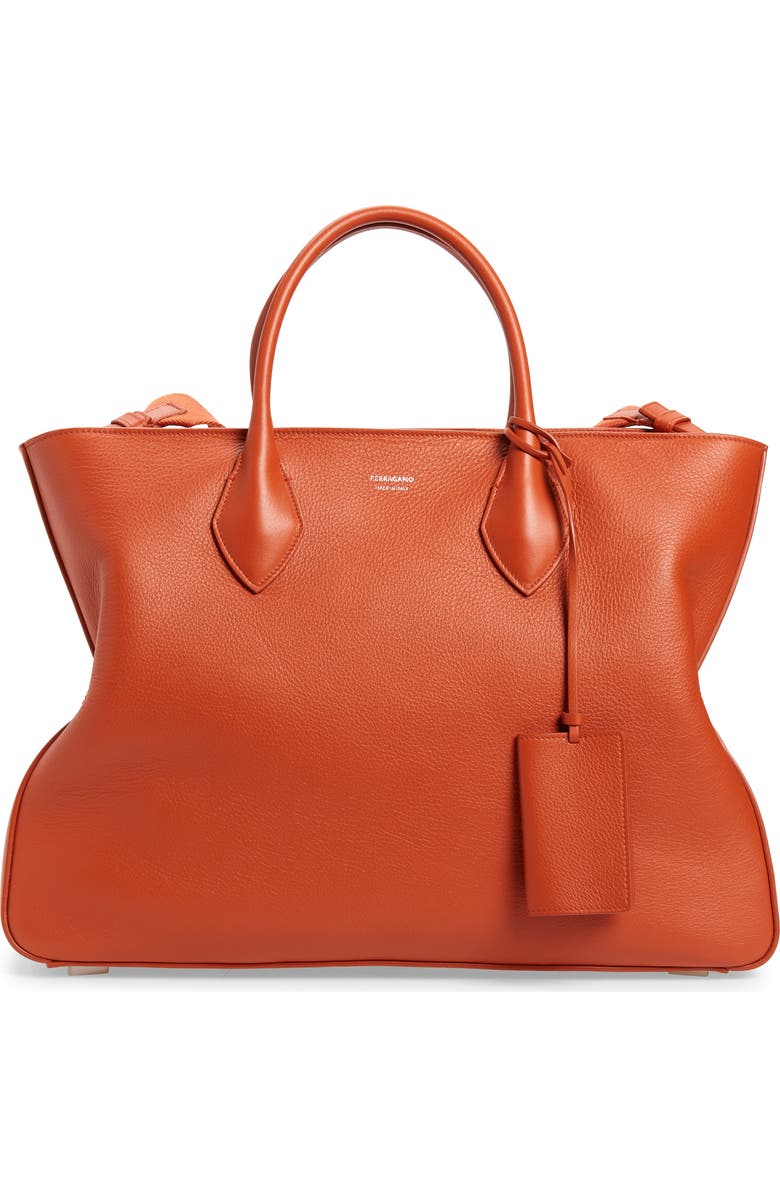 FERRAGAMO Star Leather Tote, Main, color,