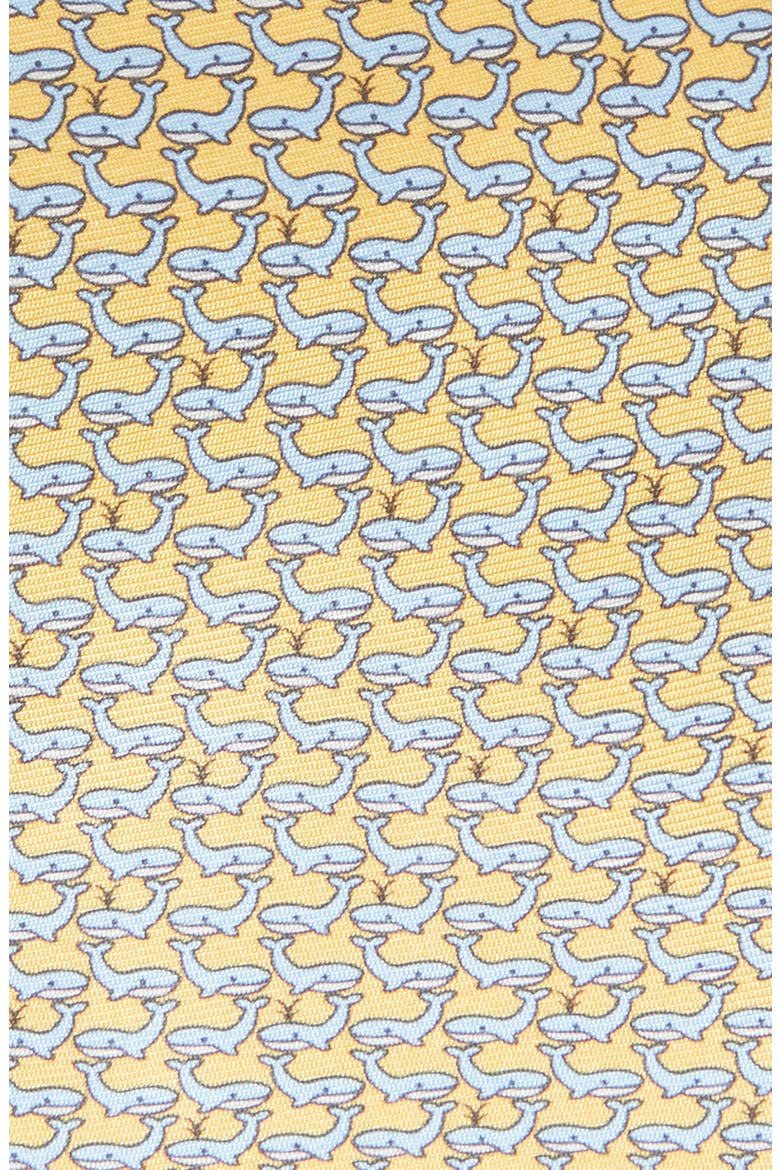 Whale Print Mulberry Silk Tie, Alternate, color, YELLOW