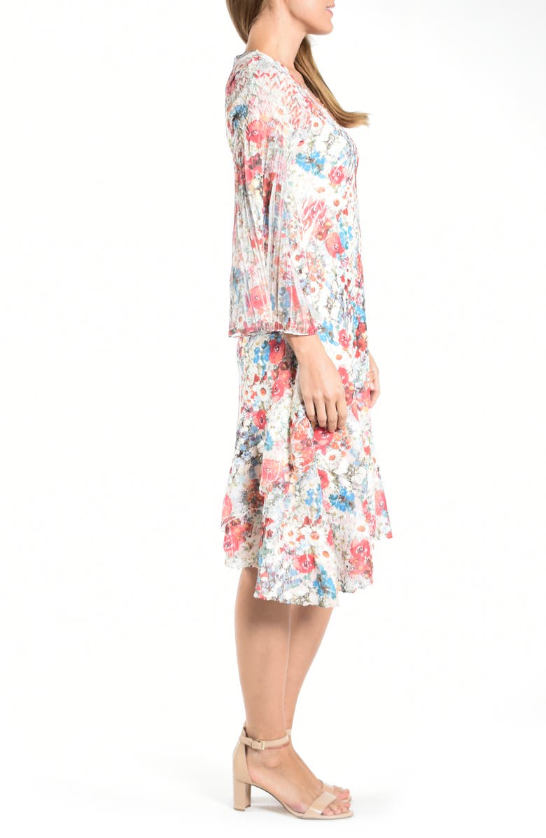 Komarov Long Flare Sleeve Cocktail Dress, Alternate, color,