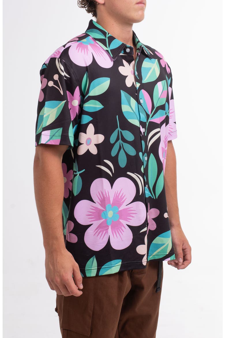 Aqua Terra Performance Short Sleeve Button-Up Shirt, Alternate, color, PINK MULTI