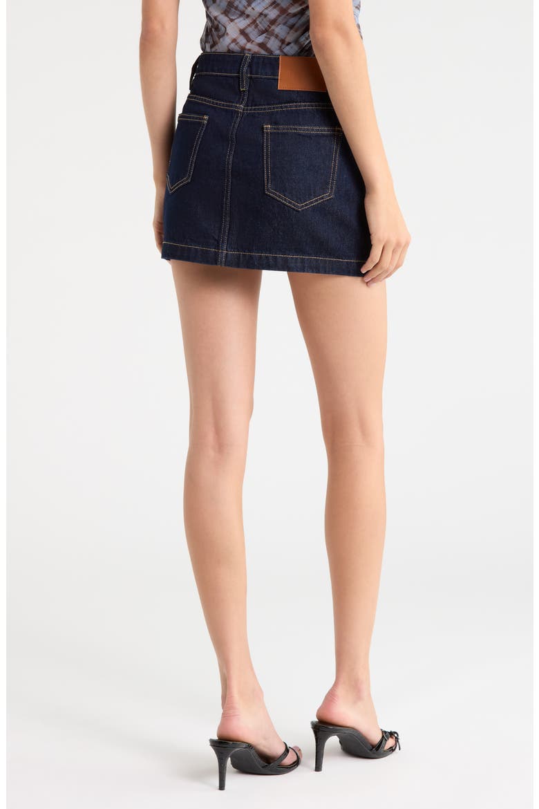 Nickei Denim Miniskirt, Alternate, color, BLUE
