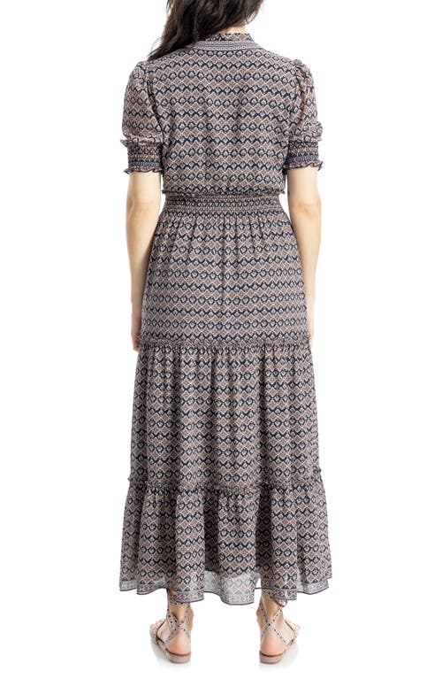 Max Studio Smocked Maxi Dress In Gray