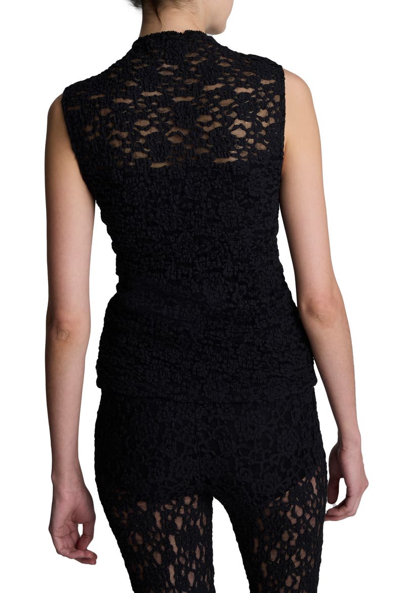 Lace Mock Neck Sleeveless Top, Alternate, color, BLACK
