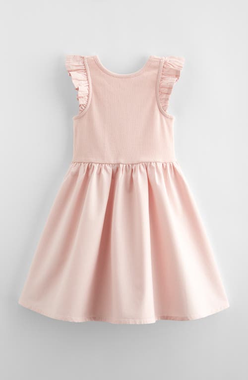 Nordstrom Kids' Flutter Sleeve Cotton Dress In Pink Lotus