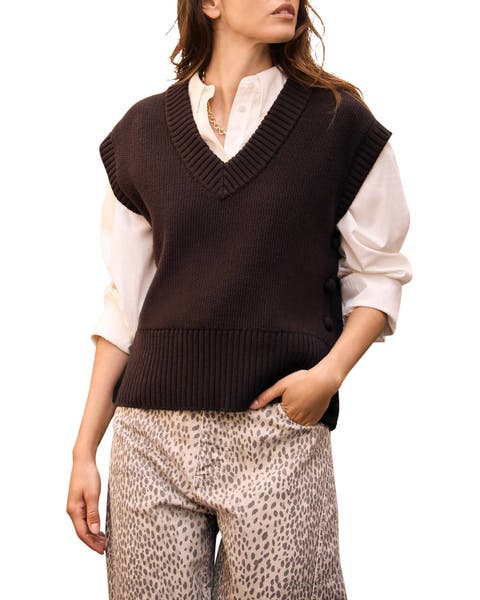 V Neck Tabard Sleeveless Vest Sweater