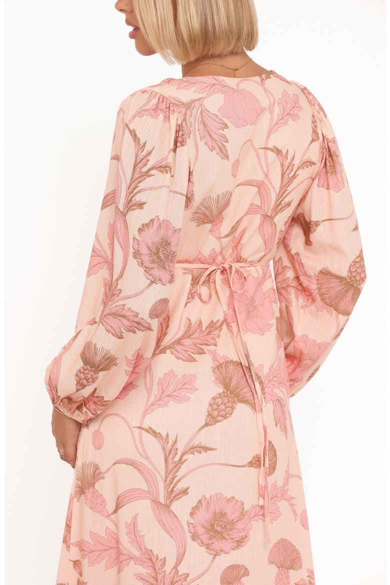Kolby Floral Print Long Sleeve Midi Dress, Alternate, color, PINK FLORAL
