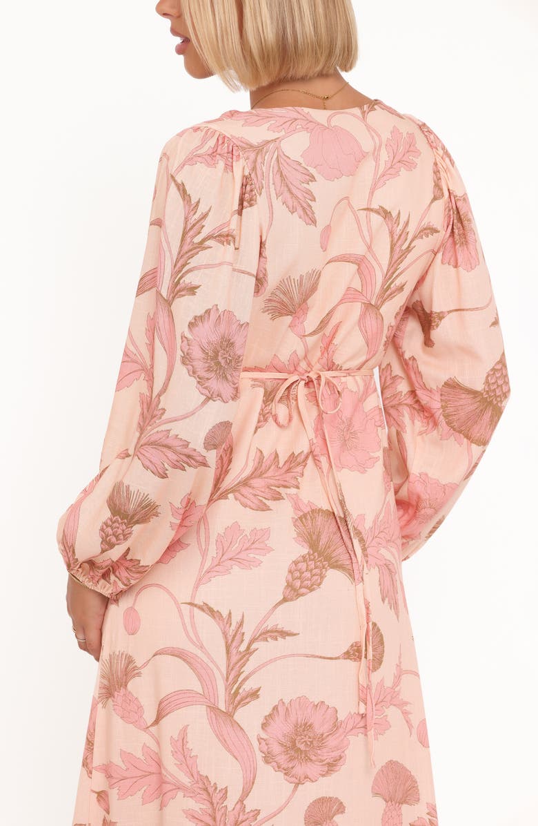 Petal & Pup Kolby Floral Print Long Sleeve Midi Dress, Alternate, color, Pink Floral
