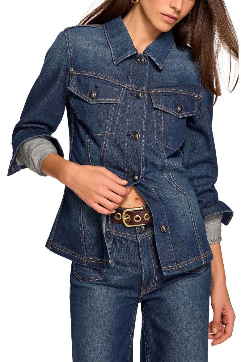 Dani Denim Jacket, Main, color, DARK FADE