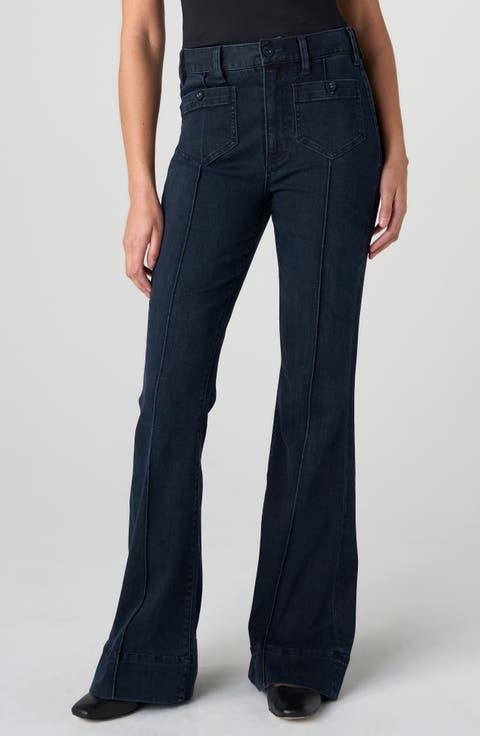Hannah Patch Pocket Pintuck Flare Jeans