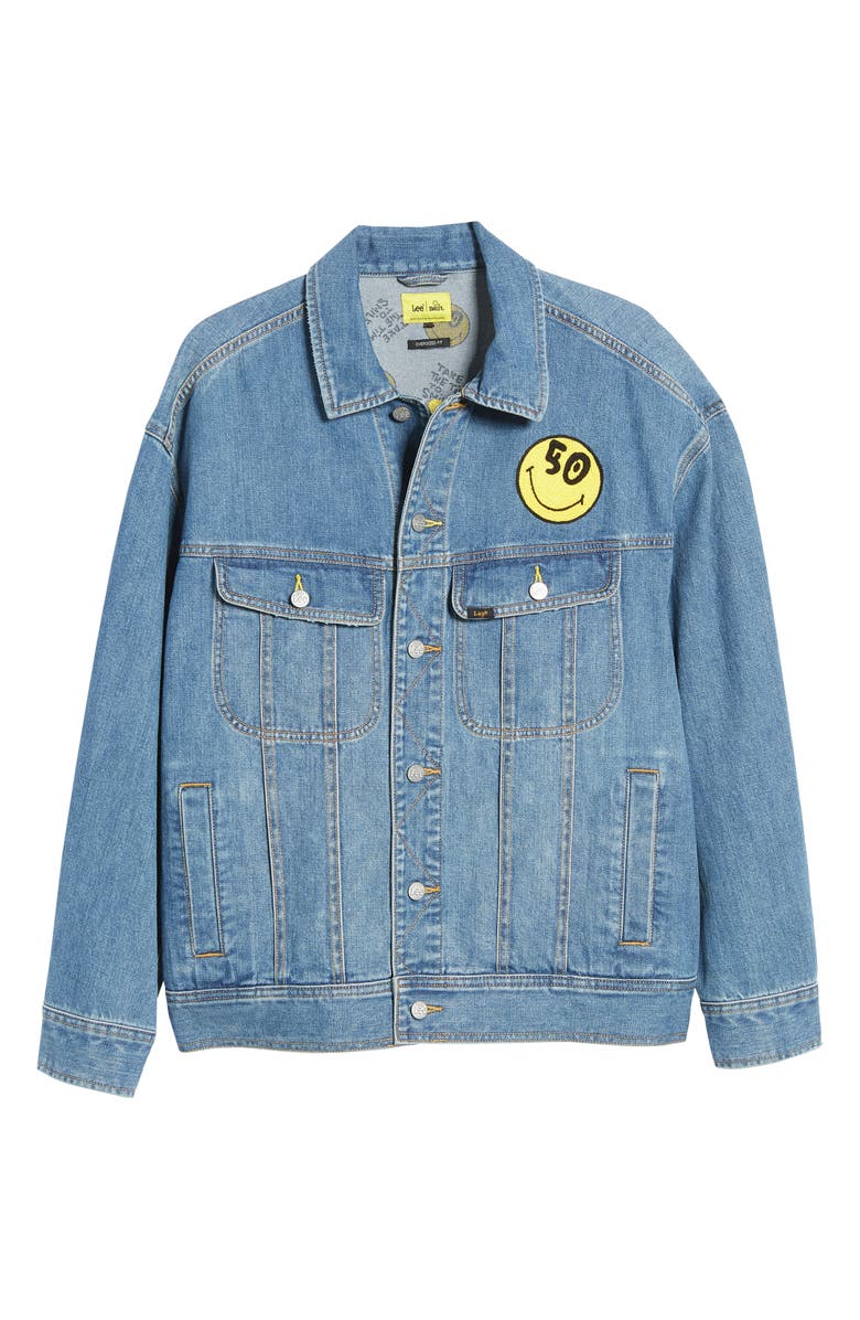 LEE JEANS Smiley<sup>®</sup> x Lee 50th Anniversary Smiley Patch Denim Jacket, Alternate, color,
