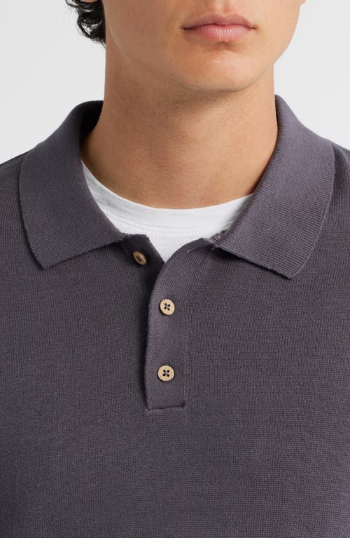 Alex Crane Feather Organic Cotton Polo Sweater In Gray