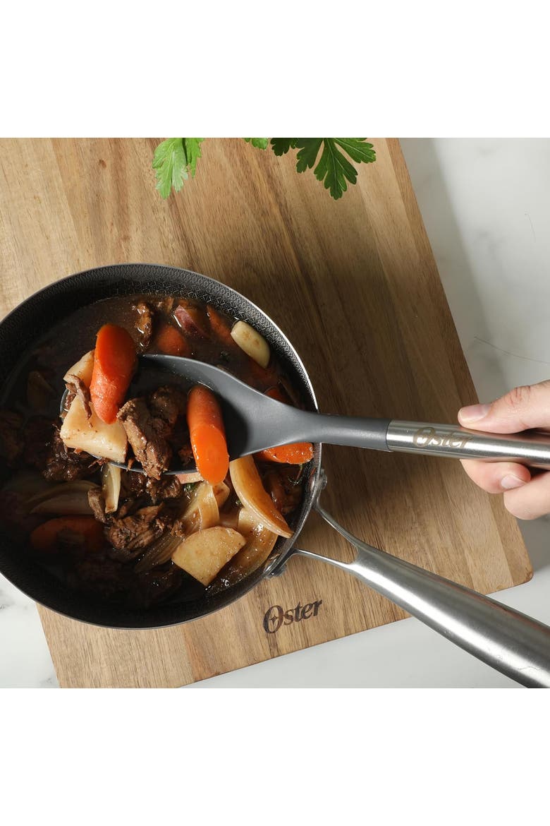 13.8 Inch Nylon Serving Spoon Stainless Steel Handle, Alternate, color, Silver