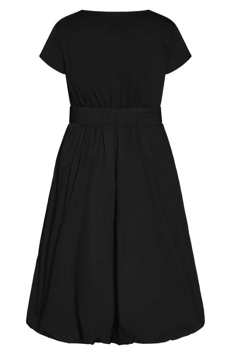 City Chic Paris Days Short Sleeve Belted Dress, Alternate, color, 