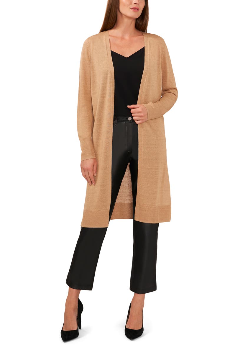 Halogen<sup>®</sup> Split Side Linen Blend Long Cardigan, Alternate, color, 