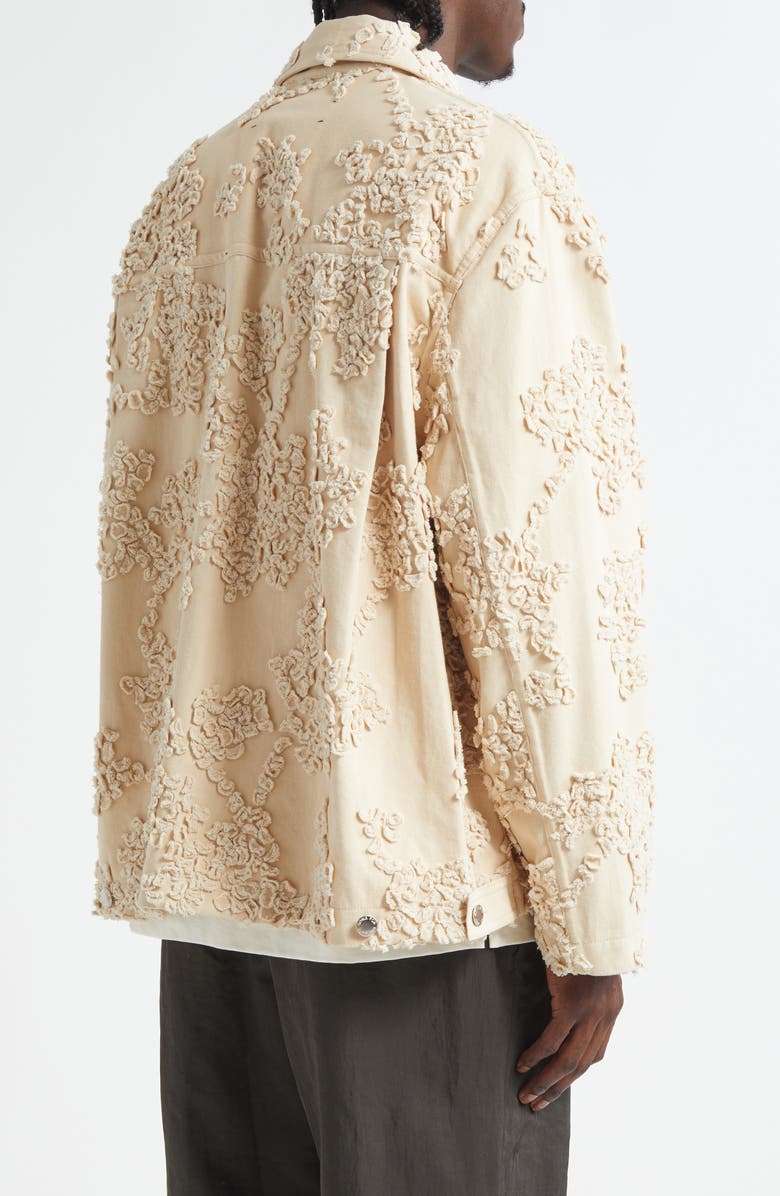 SONG FOR THE MUTE Tonal Appliqué Cotton Twill Jacket, Alternate, color, Sand
