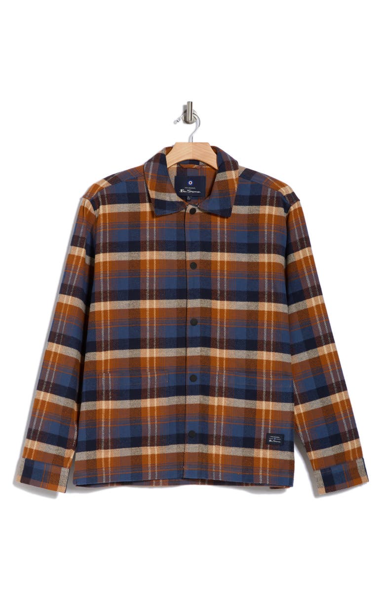 Ben Sherman Ombré Check Shacket, Alternate, color, Caramel