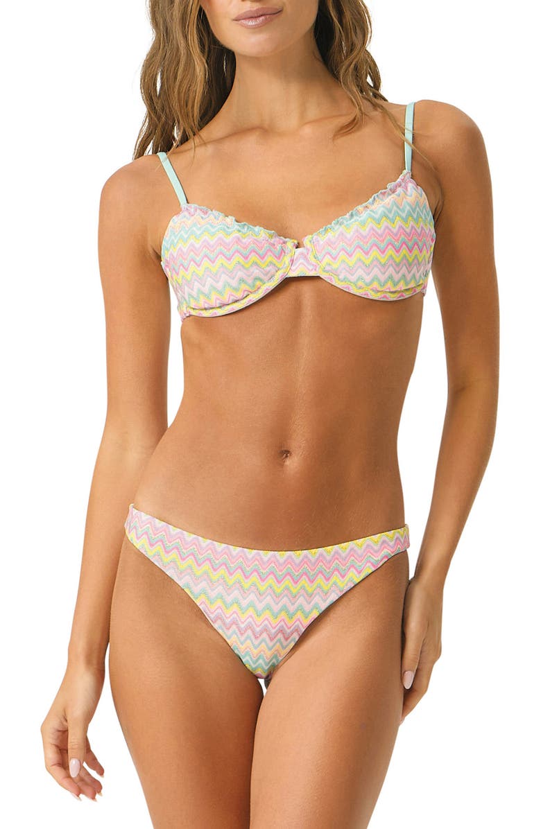 PQ SWIM Lettuce Edge Underwire Bikini Top, Alternate, color, Love Spell