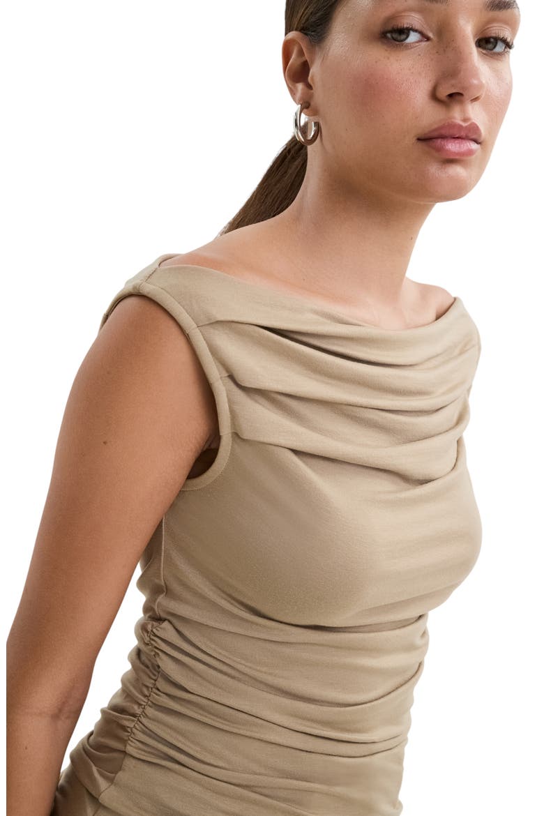 Cooper Ruched Boat Neck Top, Alternate, color, SAND