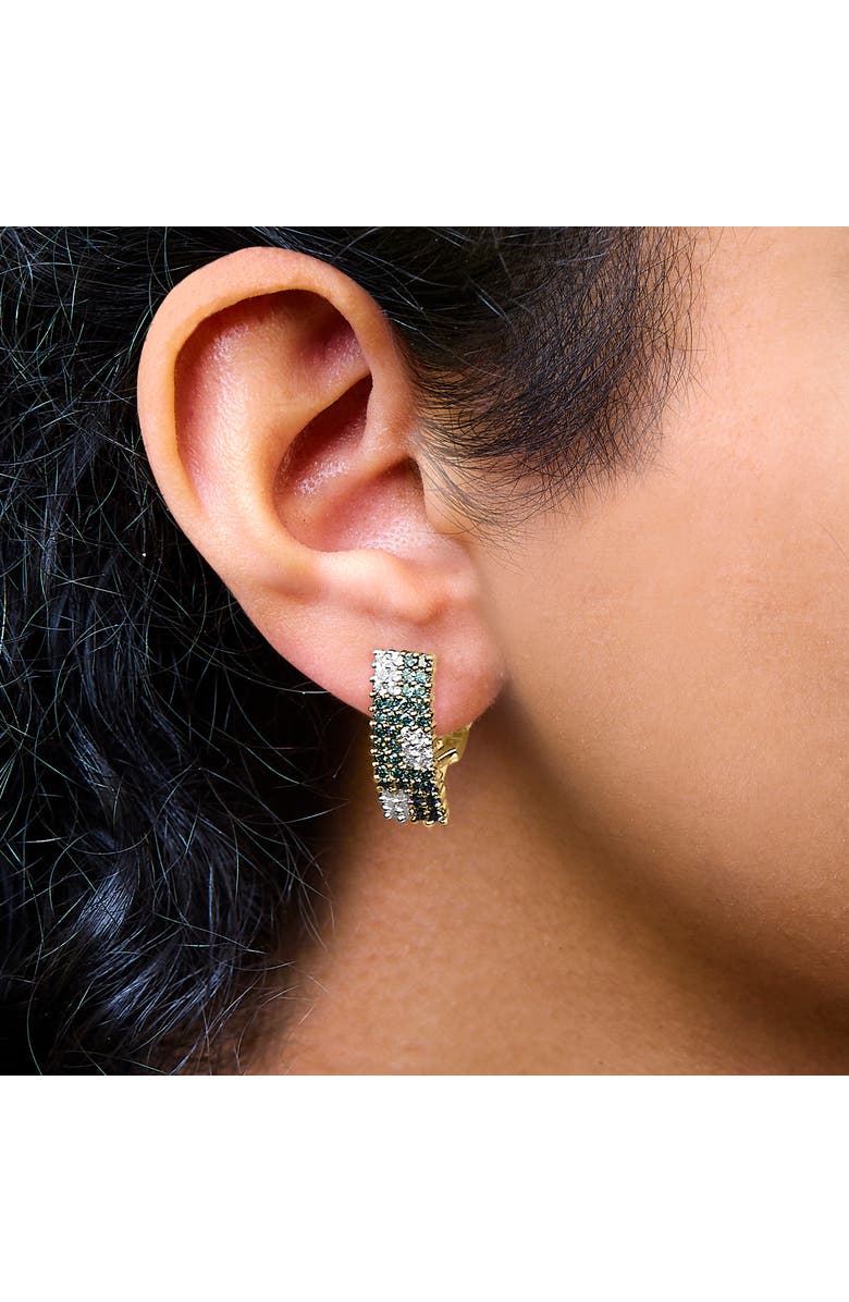 Haus of Brilliance 14K Gold 2.00 Cttw Diamond Four-Row Pavé Omegaback Earrings, Alternate, color, Yellow