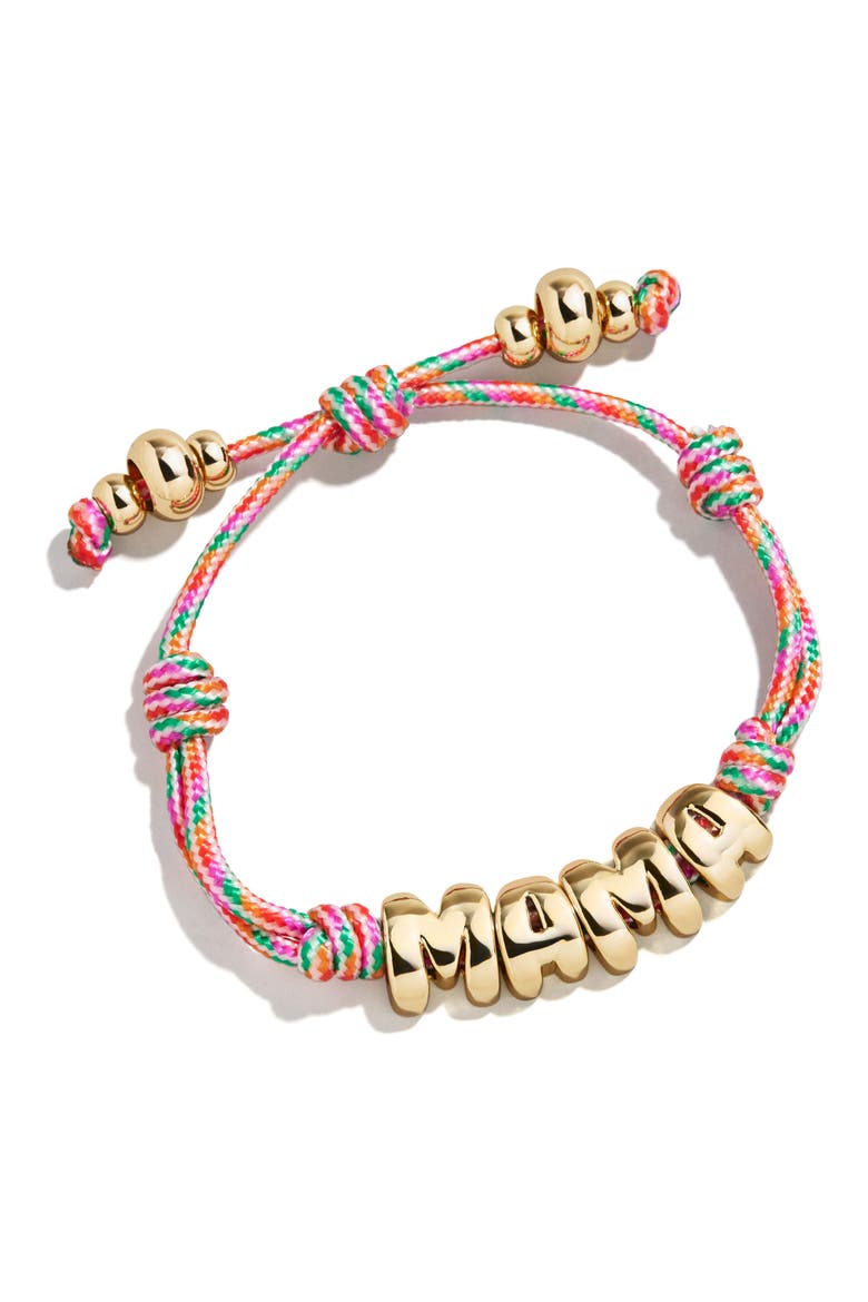 Made for Mama Paracord Bracelet, Main, color, PINK/ GOLD MULTI