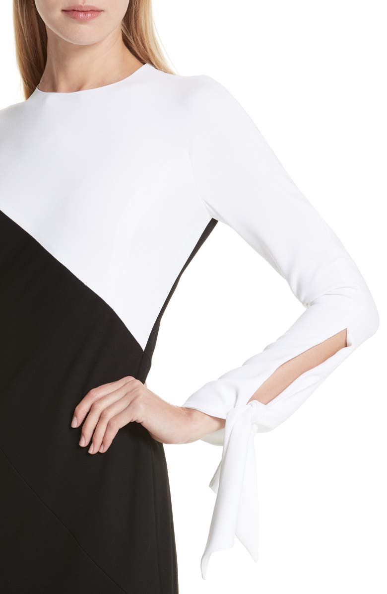 Carolina Herrera Bicolor Tie Cuff Bias Cut Gown, Alternate, color, 