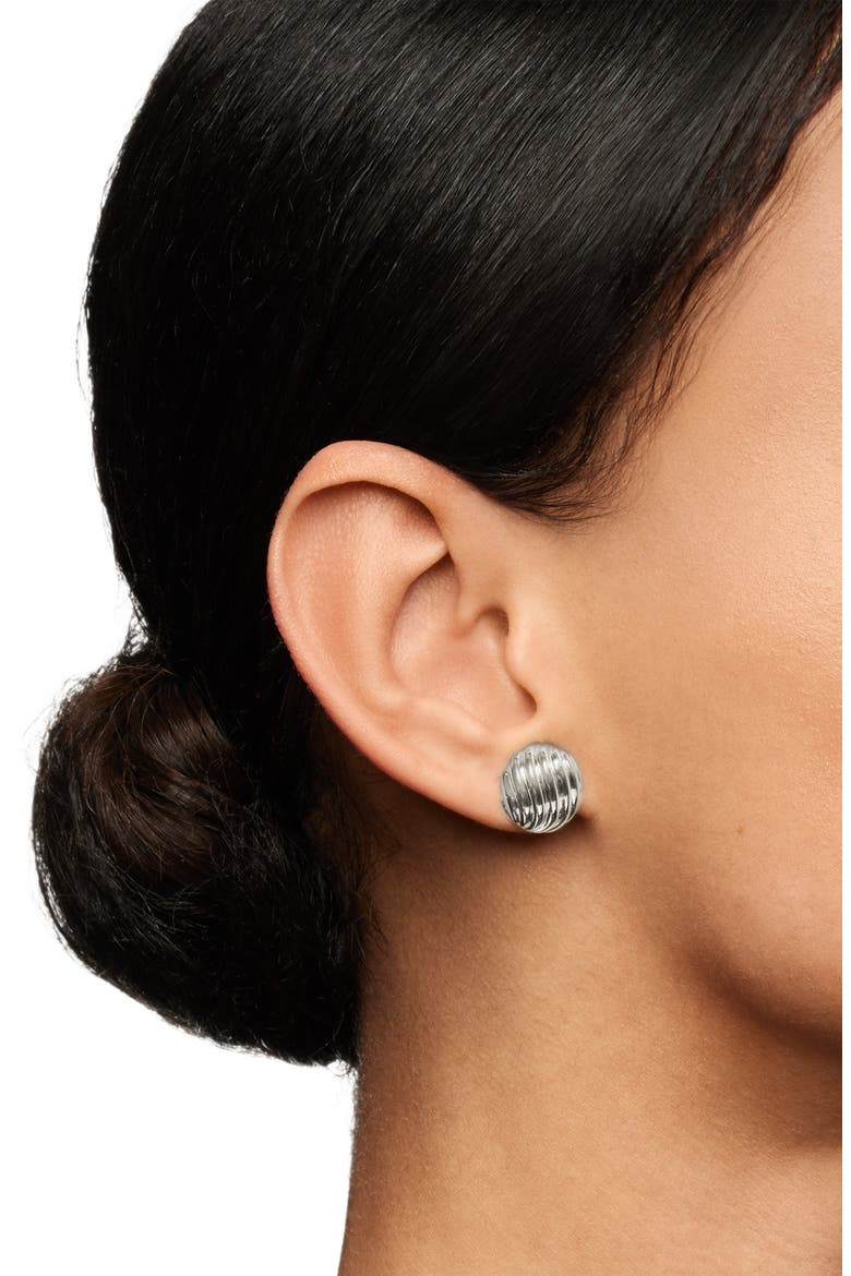 Sculpted Cable Earrings, Alternate, color, SILVER