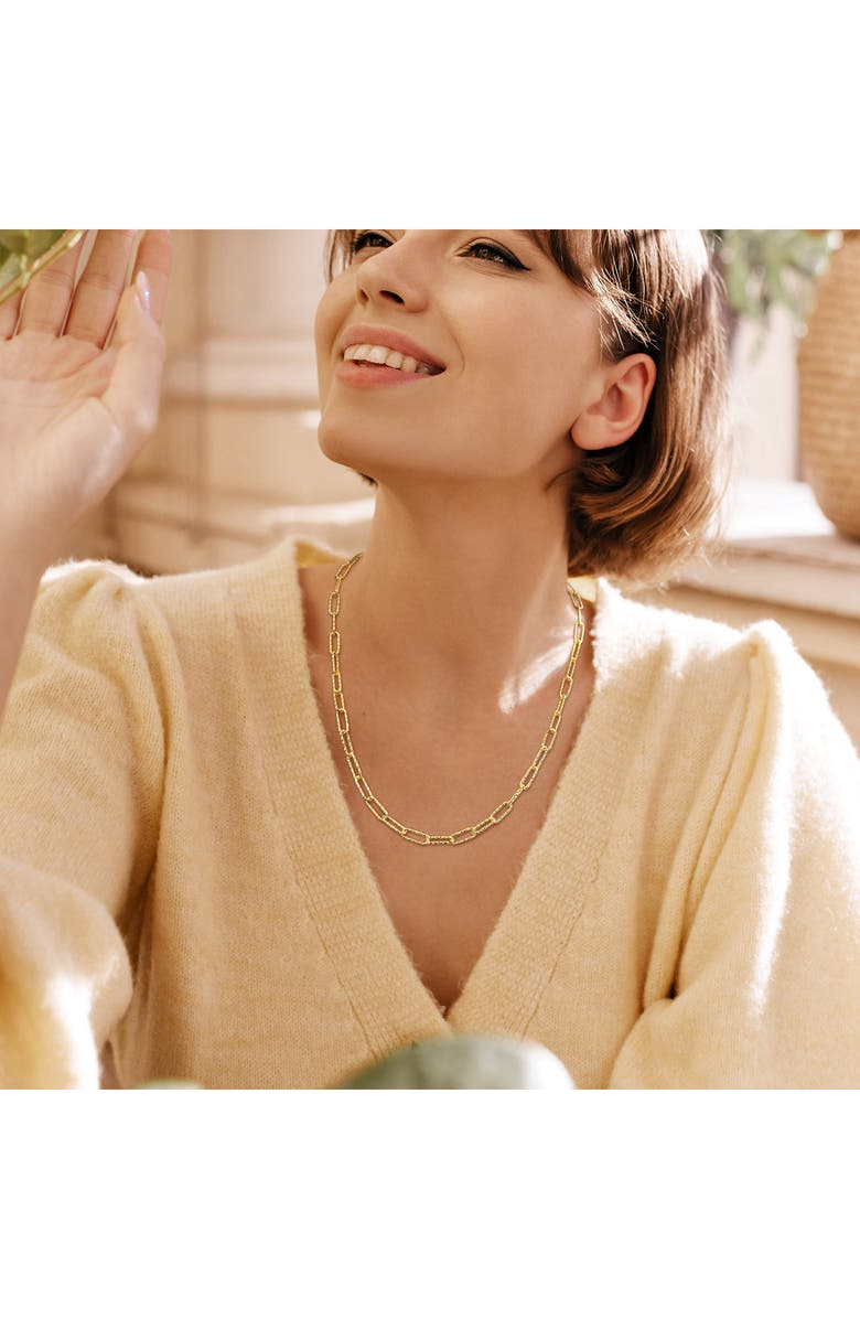 DELMAR Paper Clip Chain Necklace, Alternate, color, Gold