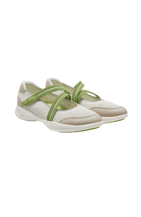 Isabeli Round-Toe Mesh Mary-Jane Sneaker Flats
