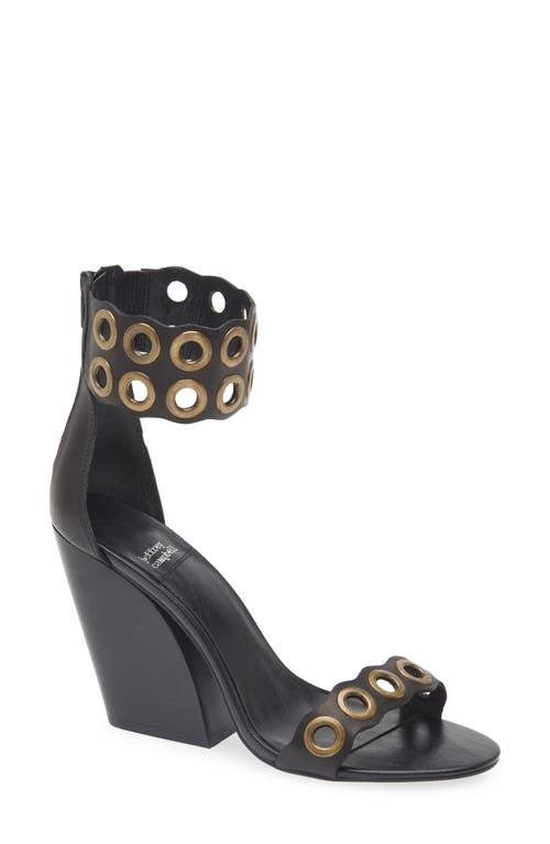 Jeffrey Campbell Julienne Ankle Strap Sandal In Black Bronze