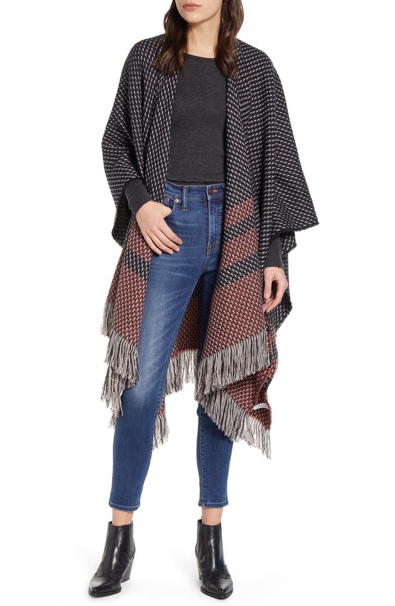 Treasure & Bond Stitch Stripe Ruana, Main, color,