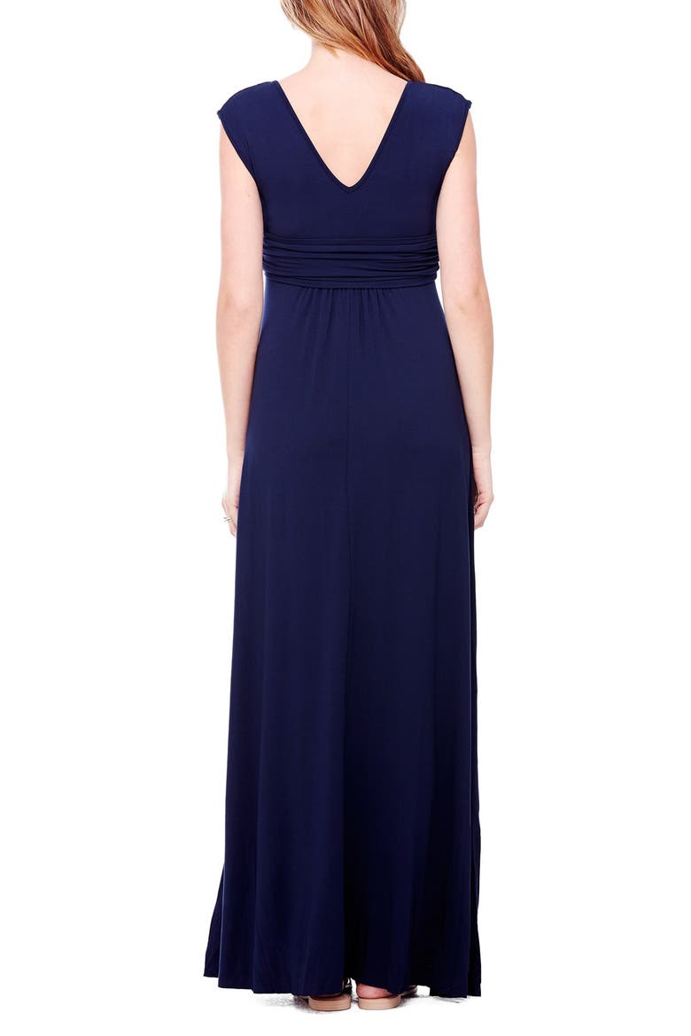 Ingrid & Isabel® Empire Waist Maternity Maxi Dress, Alternate, color, TRUE NAVY