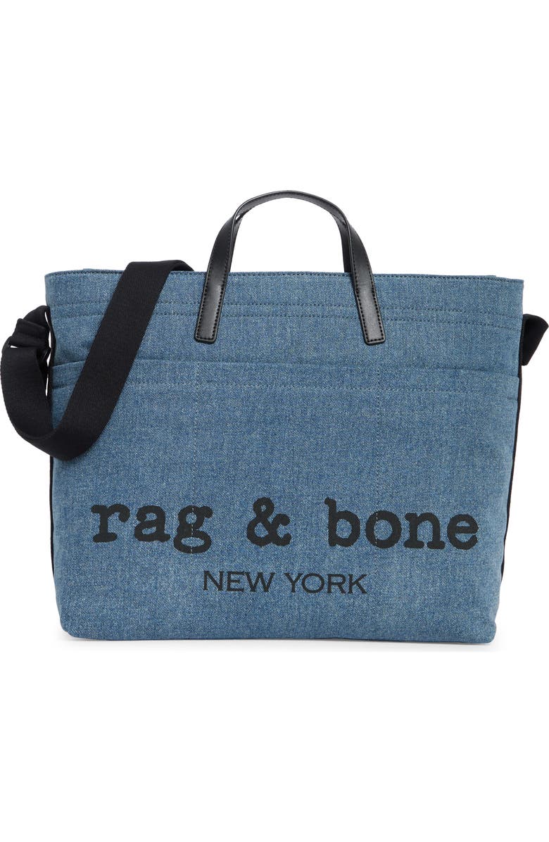 rag & bone Clinton Denim Twill Tote Bag, Main, color, Den