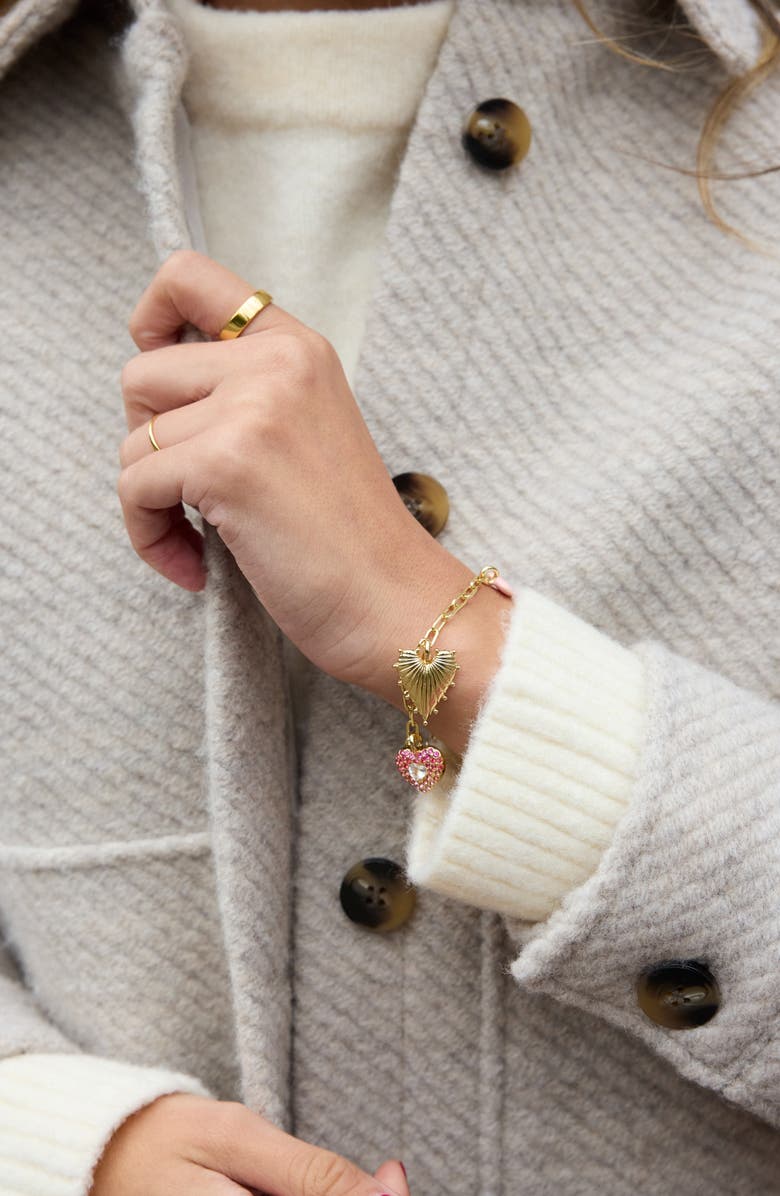 BaubleBar Emelia Charm Bracelet, Alternate, color, Pink