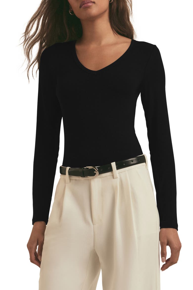 The Perfect Rib Bodysuit, Main, color, BLACK