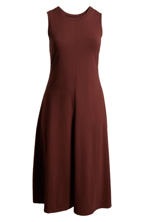 Nordstrom Sleeveless Cotton Knit Dress In Brown Raisin
